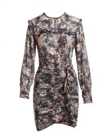 Etoile Isabel Marant Jirvina Floral-Print Sheer Mini Dress  Red at Neiman Marcus